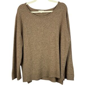 Love & Lore Wool Blend Camel Brown Soft Knit Crewneck Sweater - Size Large